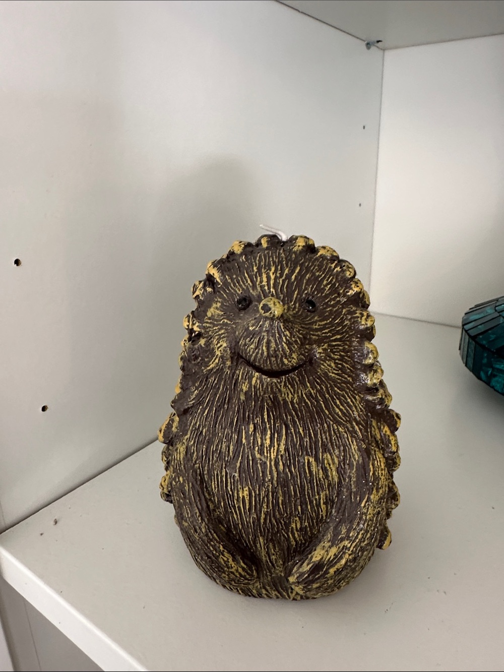 Whimsical Brown and Yellow Hedgehog Candle - Home Accents